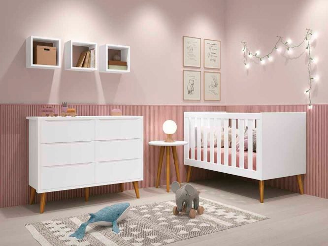 AMB. 6 GAV+ BERÇO NOAH RETRO- BRANCO MADEIRA