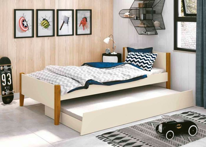 AMBIENTE CAMA SIMBA COM AUXILIAR- AREIA MADEIRA