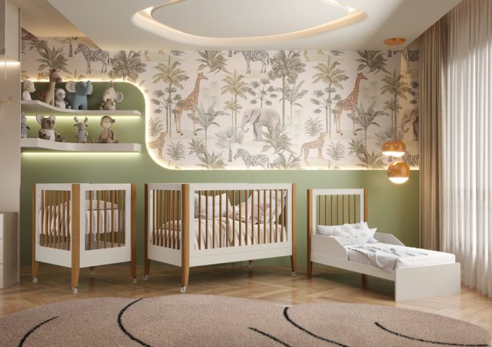 Berço Pulse + Mini Berço + Mini Cama Areia