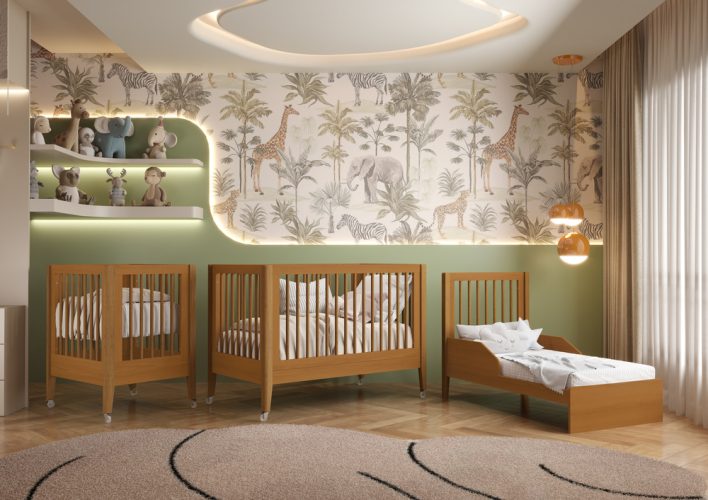 Berço Pulse + Mini Berço + Mini Cama Savana
