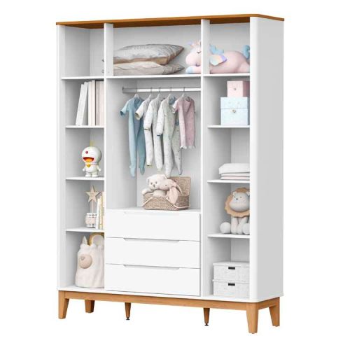 Boom 4P Roupeiro Classic Aberto Branco-Savana