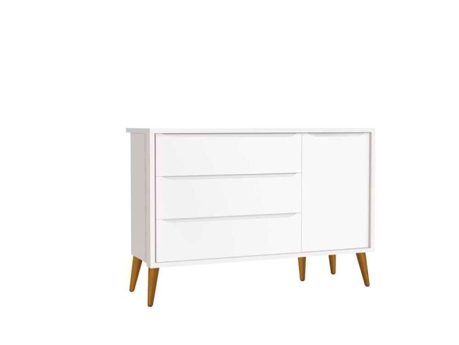 COMODA SAPATEIRA THEO- BRANCO MADEIRA