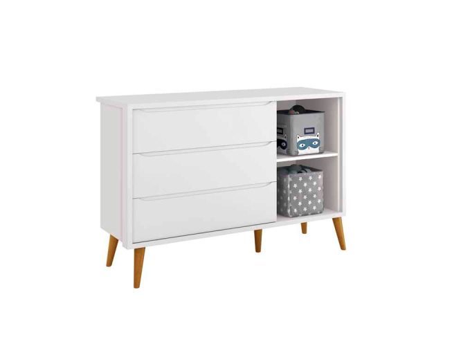 COMODA SAPATEIRA THEO INTERNO- BRANCO MADEIRA