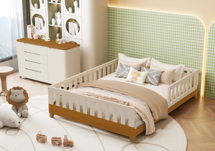 Cama Casal Tera Classic + Cômoda Boom Sapateira Wheels Areia-Savana