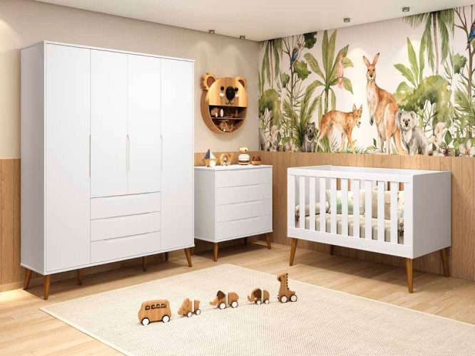 ELFE RETRO GAVETEIRO MADEIRA-BRANCO