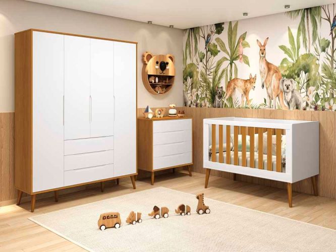 ELFE RETRO GAVETEIRO MADEIRA-BRANCO SAVANA