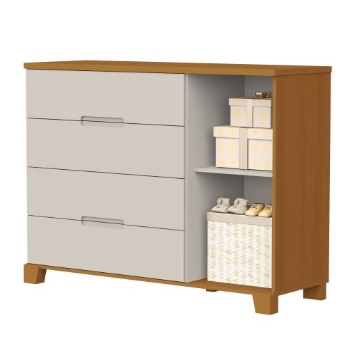 Luna Cômoda Sapateira Aberta Areia-Savana