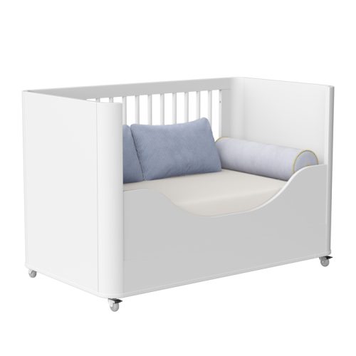 Mini Cama Boom Plus Wheels Branco-Branco