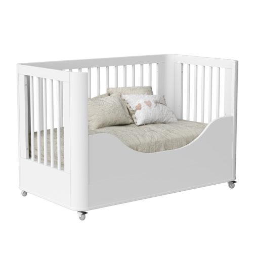 Mini Cama Boom Slim Wheels Branco-Branco