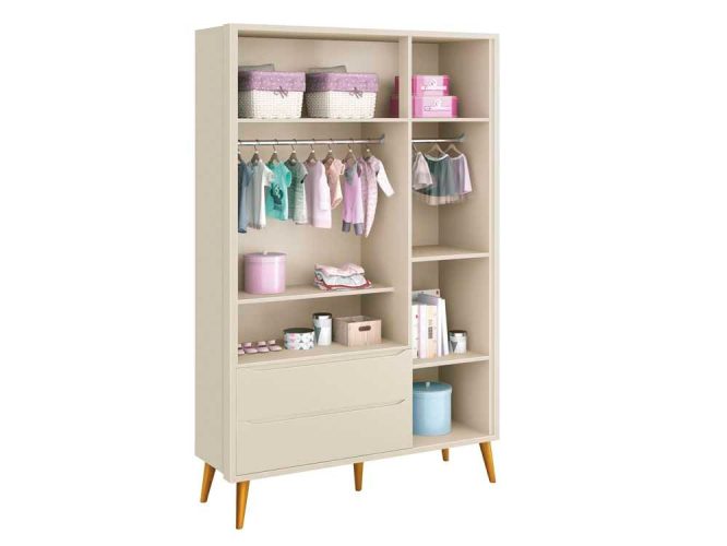 ROUPEIRO THEO 3 PORTAS INTERNO- AREIA MADEIRA